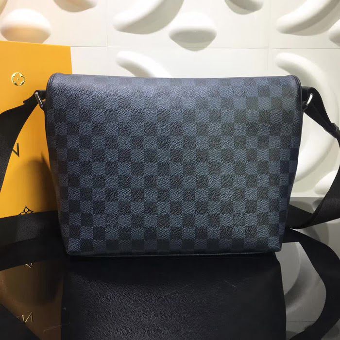 路易威登LV頂級原單 N40010 經典肩背斜跨郵差包 Damier Cobalt格紋塗層帆布 YDH1342